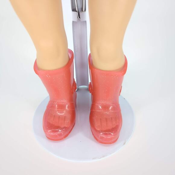 Unbranded Midcalf Height Salmon Pink See-Through Glitter Rainboots / Jellies GUC - Picture 2 of 15